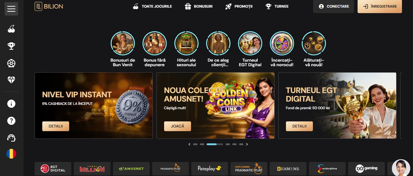 Vizitează Bilion Casino și descoperă bonusuri, turnee și colecția completă de jocuri